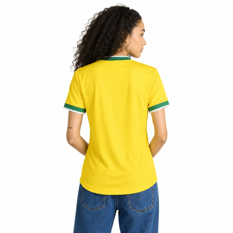 Camisa Feminina Flamengo Brasil Adidas 2026 - Amarelo+Verde