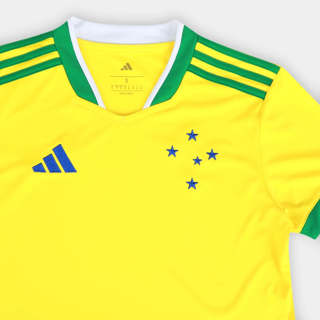 Camisa Feminina Cruzeiro Brasil Adidas 2026 - Amarelo+Verde