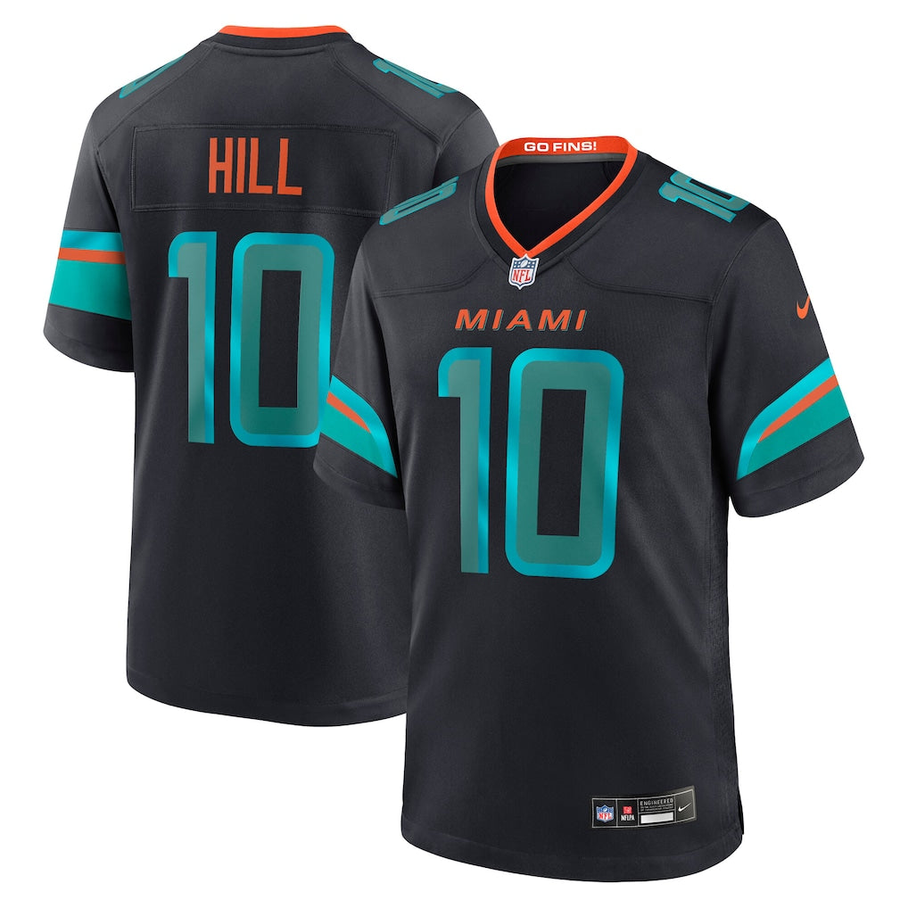 Men's Tyreek Hill Pitch Blue Miami Dolphins 2025 Rivalries Jersey