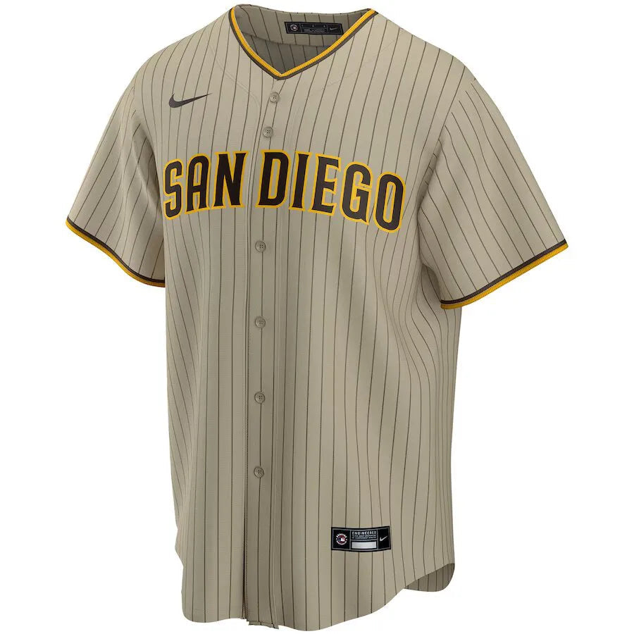 Jersey MLB San Diego Padres Road Torcedor Masculina Listrada Listrada Marrom Tatis Jr. 23