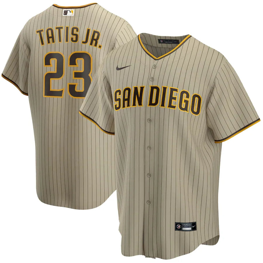 Jersey MLB San Diego Padres Road Torcedor Masculina Listrada Listrada Marrom Tatis Jr. 23