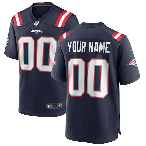 New England Patriots Game Home Jersey - Navy - Custom