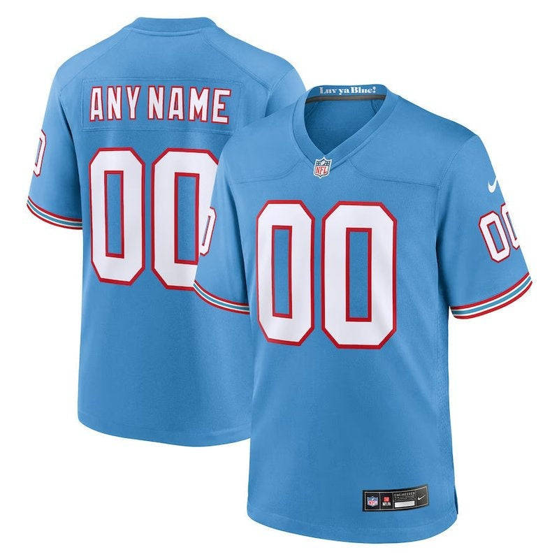 Tennessee Titans - Oilers Throwback Custom Game Jersey - Light Blue