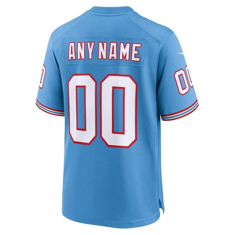 Tennessee Titans - Oilers Throwback Custom Game Jersey - Light Blue
